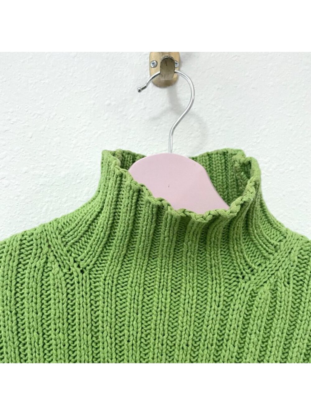 Abercrombie & Fitch Green Vintage Turtleneck Ribbed Sweater Size M - Picture 5 of 7